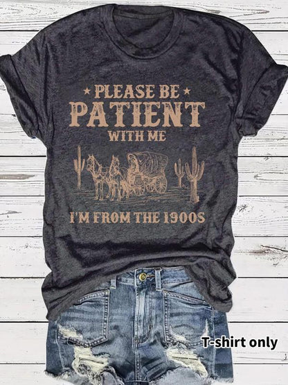 👕I'M From 1900S✨ Vintage monogrammiert Rundhalsausschnitt Damen-T-Shirt