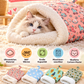 ⏳Zeitlich begrenztes Angebot⏳ Flauschiger Katzen-Winterschlafsack – halb geschlossene Kuschelhöhle mit Cartoon-Muster, Rosa oder Blau