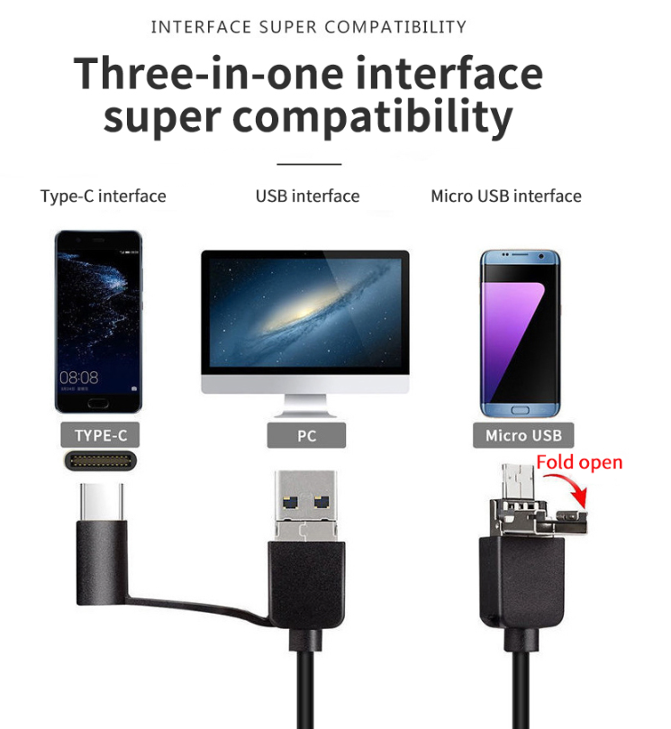 🔥【⏰Limitiertes Angebot – 50% Rabatt】🔎Industrielles Endoskop mit 3-in-1-USB-Schlangenkamera🎁