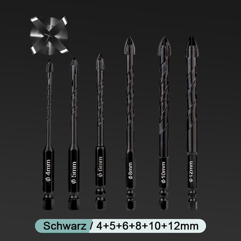 Universal 4-Kanten Kreuz Bohrer Set