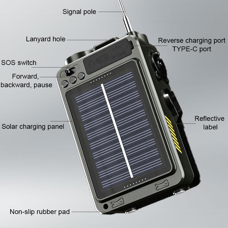 Multifunktionaler Notstrom-Handgenerator für den Außenbereich mit Solarstrom-Ladegerät