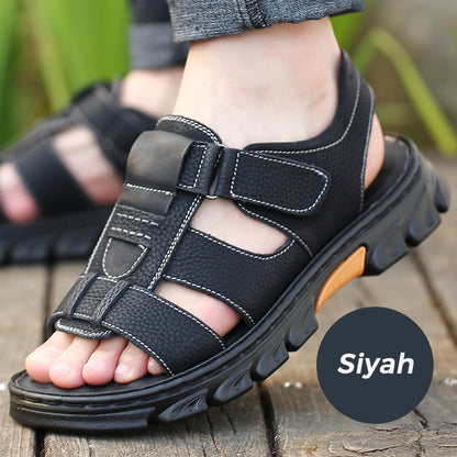 🔥50% RABATT🔥Hochwertige Freizeitsandalen aus Leder für Herren 【Rutschfest, Fußmassage】