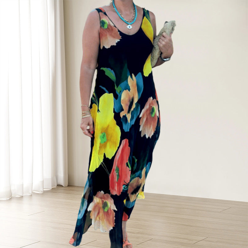 🌟Maximal 50 % Rabatt!🌟Elegantes weiches ärmelloses florales Kleid