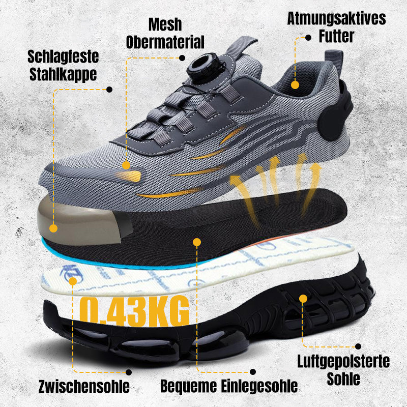 🔥 2025 HEISSER VERKAUF 60% RABATT! 🔥Schlag- und stichfeste Sicherheitsschuhe mit Drehknopf