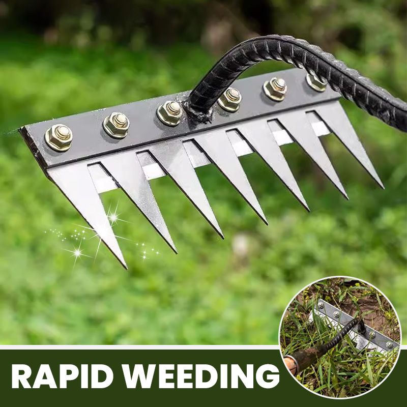 🔥Befristetes Angebot🍂5/6/7/8 Unkrautrechen mit Gartenzähnen aus Karbonstahl