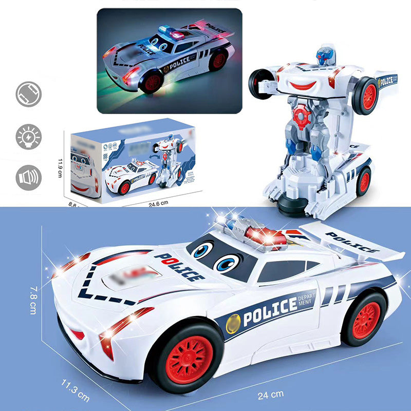 [Best Gift For Kid] Electric Universal Deformation Police Toy Car