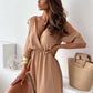 💯Elegantes, sexy Kleid mit V-Ausschnitt und Seitenschlitz für Damen