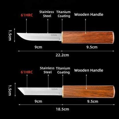 2-in-1 Doppelmesserset mit Holzgriff