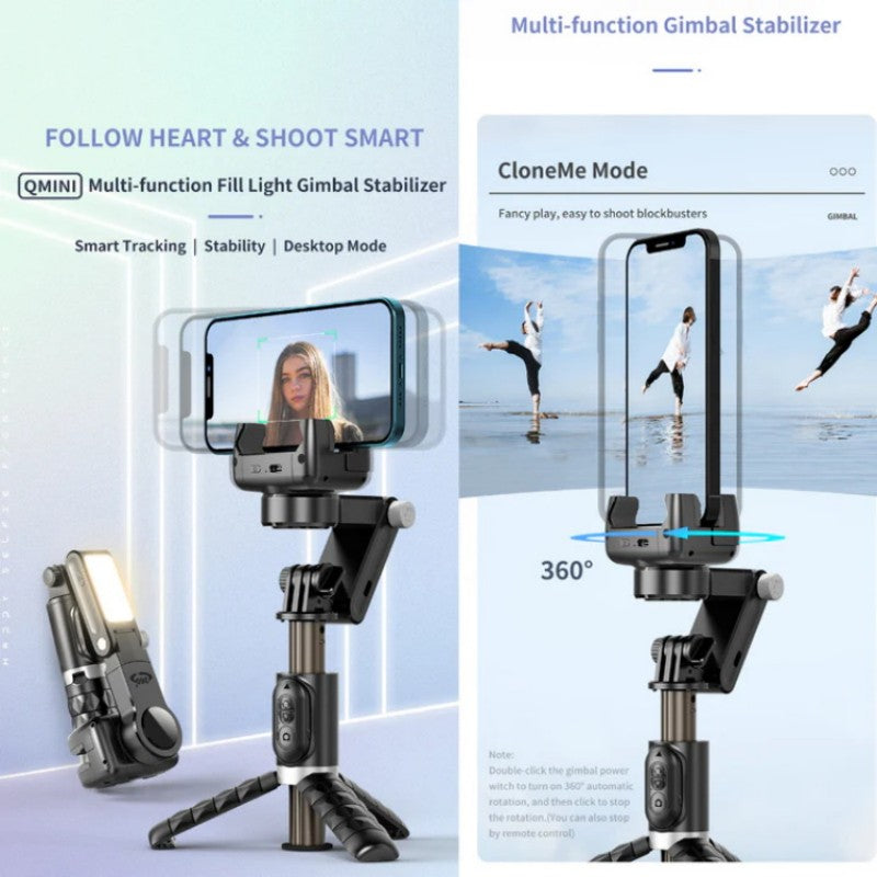 360° drehbarer, faltbarer 3-Achsen-Gimbal-Stabilisator für Smartphone-Aufnahmen