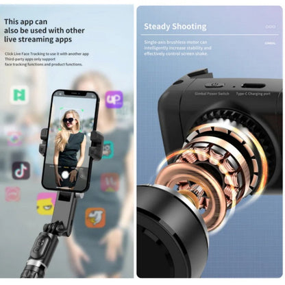 360° drehbarer, faltbarer 3-Achsen-Gimbal-Stabilisator für Smartphone-Aufnahmen