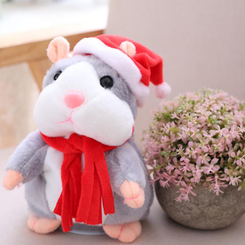 Sprechender Plüsch-Hamster – wiederholt alles, was man sagt, bewegt dabei automatisch den Kopf; ein Riesenspaß für Kinder und Erwachsene-Gcom