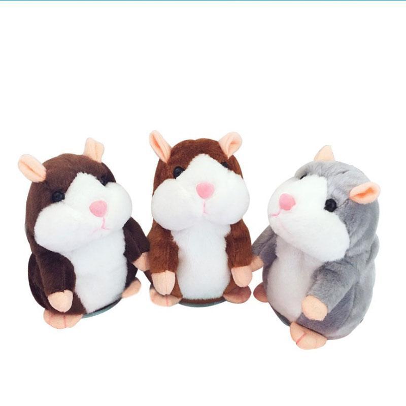 Sprechender Plüsch-Hamster – wiederholt alles, was man sagt, bewegt dabei automatisch den Kopf; ein Riesenspaß für Kinder und Erwachsene-Gcom