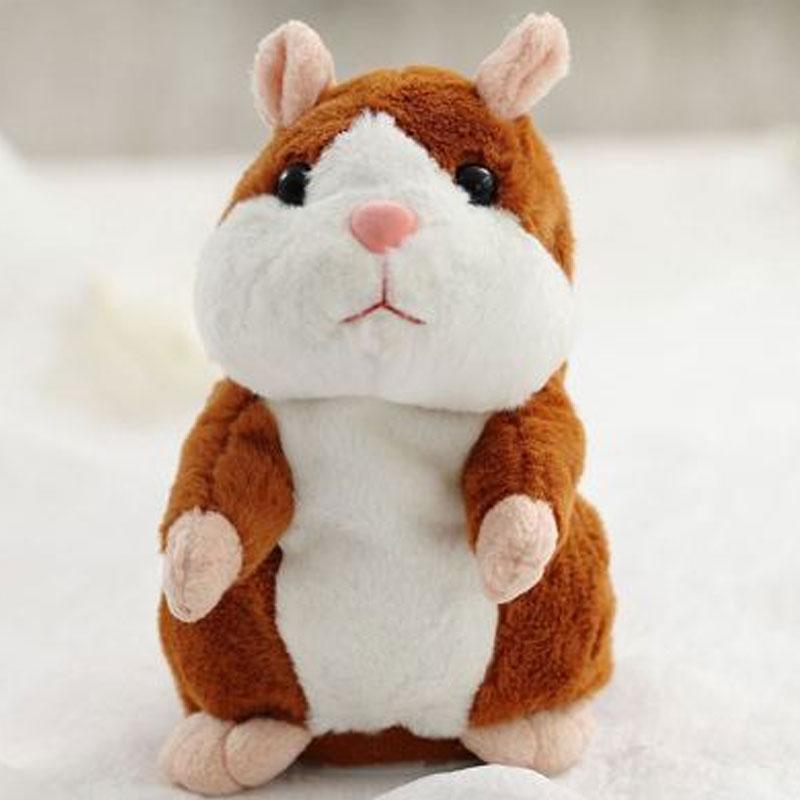 Sprechender Plüsch-Hamster – wiederholt alles, was man sagt, bewegt dabei automatisch den Kopf; ein Riesenspaß für Kinder und Erwachsene-Gcom
