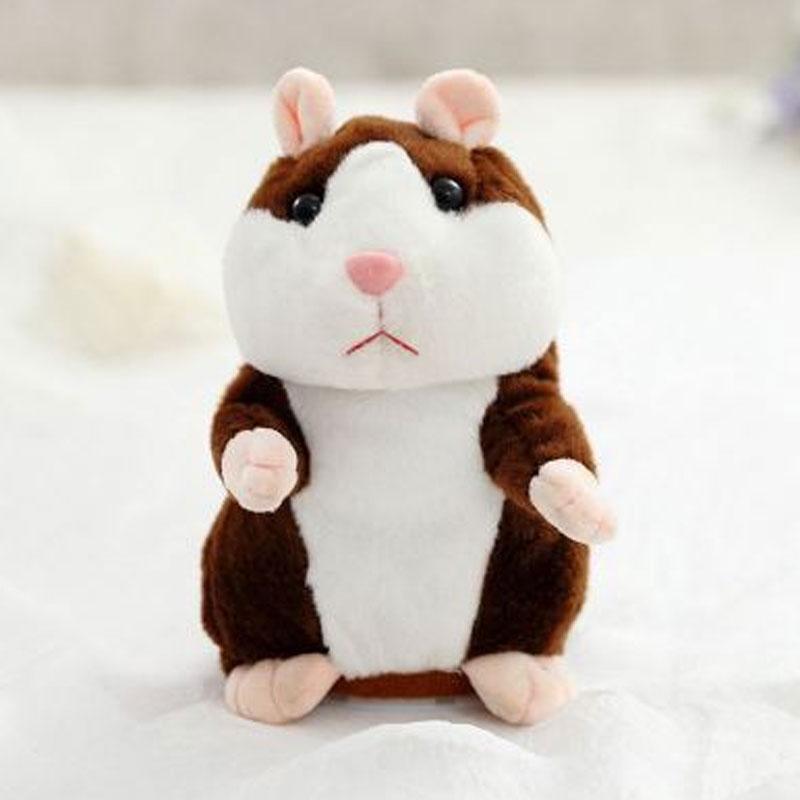 Sprechender Plüsch-Hamster – wiederholt alles, was man sagt, bewegt dabei automatisch den Kopf; ein Riesenspaß für Kinder und Erwachsene-Gcom