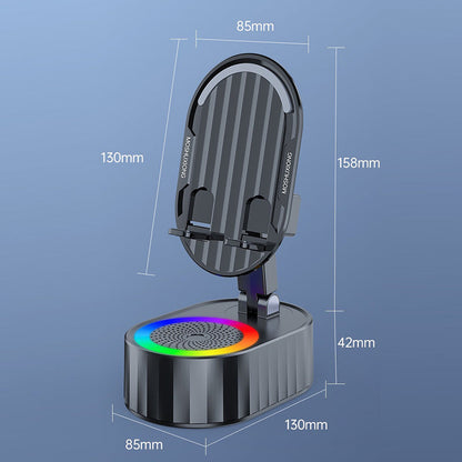 5-in-1 kabelloser Induktions-Handyständer mit Bluetooth-Lautsprecher