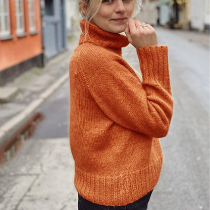 🌸Langärmeliger Rollkragenpullover für Damen in Uni-Farbe🌸