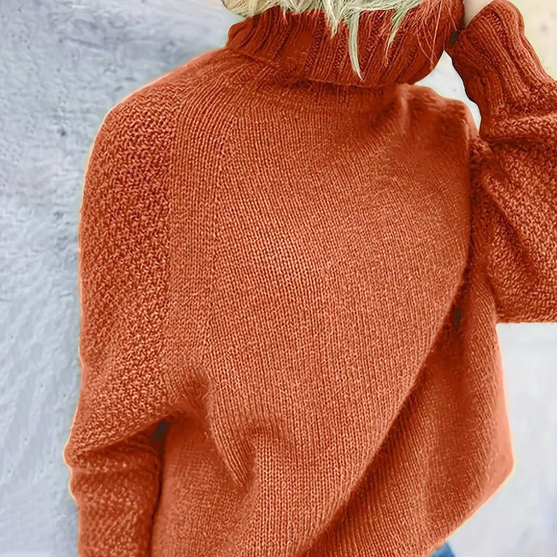 🌸Langärmeliger Rollkragenpullover für Damen in Uni-Farbe🌸