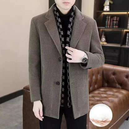 ✅Kostenloser Versand✈️ Stilvolle Winterjacke aus Tweed mit Revers und weißem Entendaunenfutter für Herren