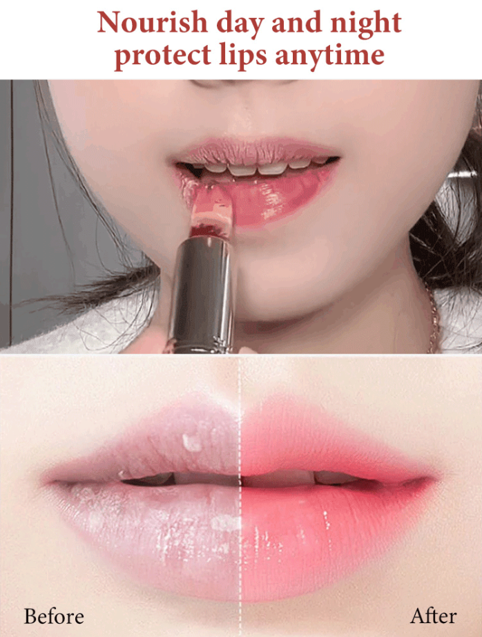 Lippenstift mit Blumenfarbwechsel