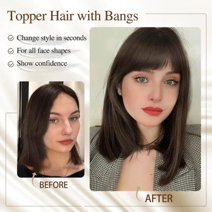 2024 Neues Design🌸Natürliches Haarteil mit Pony für Frauen💇‍♀️