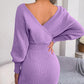 🎅Xmas Sales - 50% OFF🎄Sexy Strick-Minikleid mit langen Batwing-Ärmeln