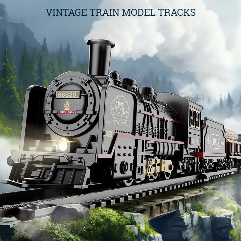 Simulation Vintage Electric Steam Train with Track Toy Set