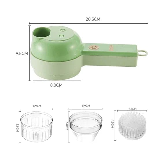 🥕🍳4-in-1-Set aus manuellem und elektrischem Gemüseschneider – Multifunktionale Akku-Küchenmaschine