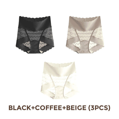 🔥Kaufe 1, bekomme 2 gratis🔥Bequeme atmungsaktive nahtlose Spitzen-Slips mit hoher Taille