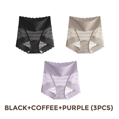 🔥Kaufe 1, bekomme 2 gratis🔥Bequeme atmungsaktive nahtlose Spitzen-Slips mit hoher Taille