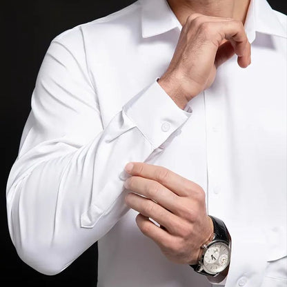 👔Herren hochelastisches bügelfreies Business-Hemd
