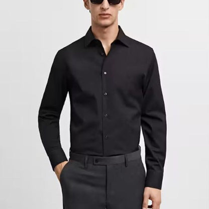 👔Herren hochelastisches bügelfreies Business-Hemd