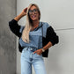🔥HEISSER VERKAUF 50% - Damen-Jeansjacke mit Kapuze und Kordelzug