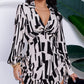 Print Waist-Cinching Shirt Dress with Side Drawstring