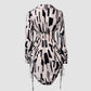 Print Waist-Cinching Shirt Dress with Side Drawstring