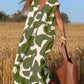 Lässiges Damenkleid mit geometrischen Farbblöcken