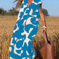 Lässiges Damenkleid mit geometrischen Farbblöcken