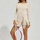Langärmeliges Damen-Sportkleid mit integrierter Shorts