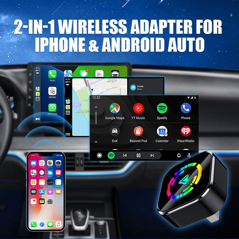 📱 58% RABATT JETZT! 🔥 2-in-1 Funkadapter - Kompatibel mit iPhone & Android Auto, Einfache Plug-and-Play-Installation ✨