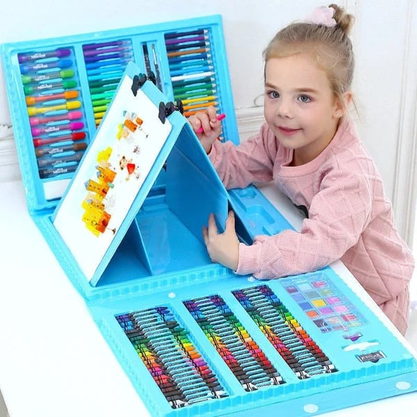 🎨 50% RABATT JETZT! ✨ Deluxe 6-in-1 Kreativ-Kunstset - Enthält Malwerkzeuge & 12 Farben für die Entwicklung kindlicher Fantasie 🧑‍🎨🌟