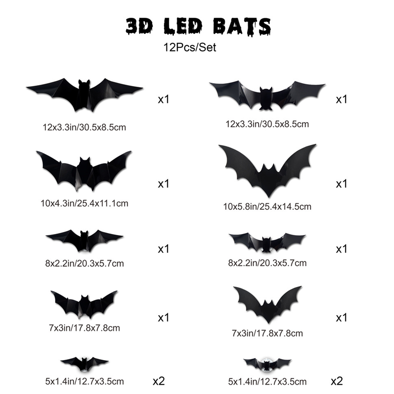 🔥🦇 Halloween-Atmosphäre mit leuchtenden 3D-Fledermäusen