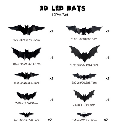 🔥🦇 Halloween-Atmosphäre mit leuchtenden 3D-Fledermäusen