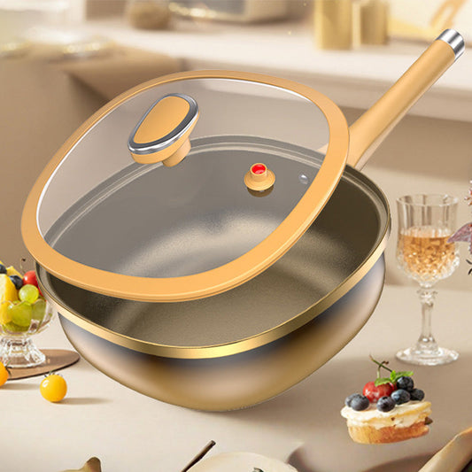 🔥Begrenzte Stückzahl verfügbar 50 % Rabatt🔥🍳✨ Antihaft-Topf aus Titanlegierung, 12 Zoll, mit Deckel 🍲💫