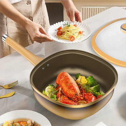 🔥Begrenzte Stückzahl verfügbar 50 % Rabatt🔥🍳✨ Antihaft-Topf aus Titanlegierung, 12 Zoll, mit Deckel 🍲💫