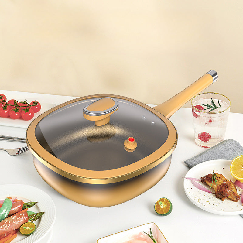 🔥Begrenzte Stückzahl verfügbar 50 % Rabatt🔥🍳✨ Antihaft-Topf aus Titanlegierung, 12 Zoll, mit Deckel 🍲💫