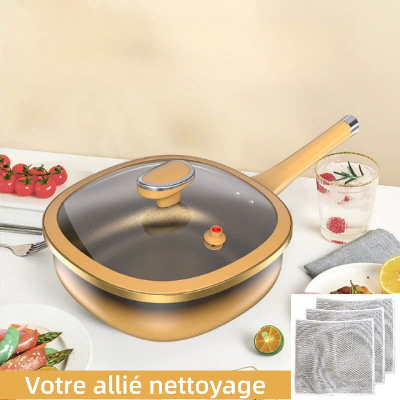 🔥Begrenzte Stückzahl verfügbar 50 % Rabatt🔥🍳✨ Antihaft-Topf aus Titanlegierung, 12 Zoll, mit Deckel 🍲💫