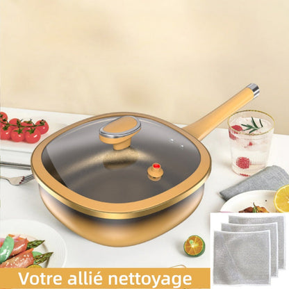 🔥Begrenzte Stückzahl verfügbar 50 % Rabatt🔥🍳✨ Antihaft-Topf aus Titanlegierung, 12 Zoll, mit Deckel 🍲💫