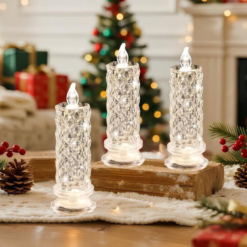 🔥Letzter Tag 49 % Rabatt🎁Set mit 4 LED-Kristallkerzenleuchtern