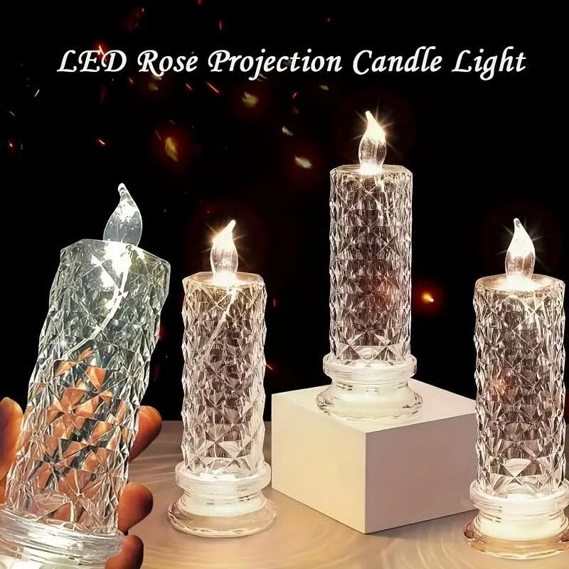 🔥Letzter Tag 49 % Rabatt🎁Set mit 4 LED-Kristallkerzenleuchtern
