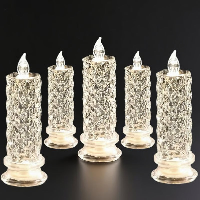 🔥Letzter Tag 49 % Rabatt🎁Set mit 4 LED-Kristallkerzenleuchtern