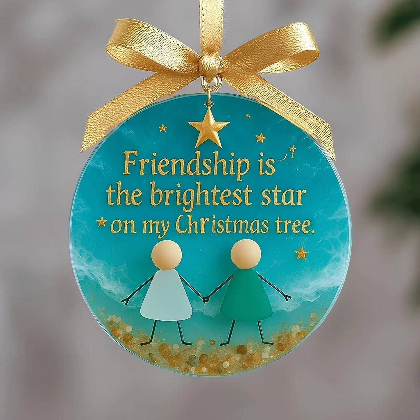 ⏳Freundschafts-Weihnachtsornament aus Seeglas🌊✨Von der Natur geformt und von Hand gefertigt💝